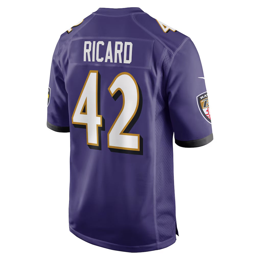 B.Ravens #42 Patrick Ricard Purple Jereymy Game Jersey
