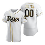 Custom Tampa Bay Rays White Jereymy Stitched Flex Base Golden Edition Jersey
