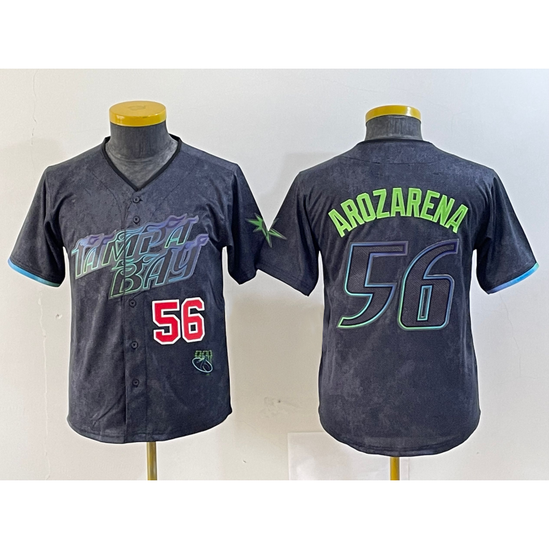 Tampa Bay Rays #56 Randy Arozarena Number Charcoal Jereymy 2024 City Connect Limited Stitched Jerseys