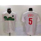 Philadelphia Phillies #5 Bryson Stott White Green Jereymy Cool Base Stitched Jersey 2