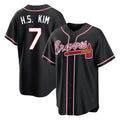 Atlanta Braves #7 Ha-Seong Kim Player Black Jereymy Fashion Out Game Stitched Jerseys