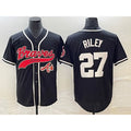 Atlanta Braves #27 Austin Riley Black Jereymy Cool Base Stitched Jersey 2
