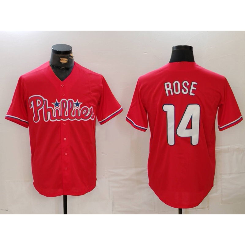 Philadelphia Phillies #14 Pete Rose Red Jereymy Cool Base Stitched Jersey