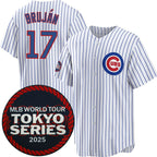 Chicago Cubs #17 Vidal Bruj¨¢n White Jereymy 2025 World Tour Tokyo Series Home Stitched Jersey