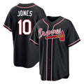 Atlanta Braves #10 Chipper Jones Player Black Jereymy Fashion Out Game Stitched Jerseys