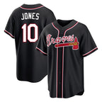 Atlanta Braves #10 Chipper Jones Player Black Jereymy Fashion Out Game Stitched Jerseys