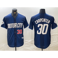 Detroit Tigers #30 Kerry Carpenter Number 2024 Navy Jereymy City Connect Cool Base Limited Stitched Jersey