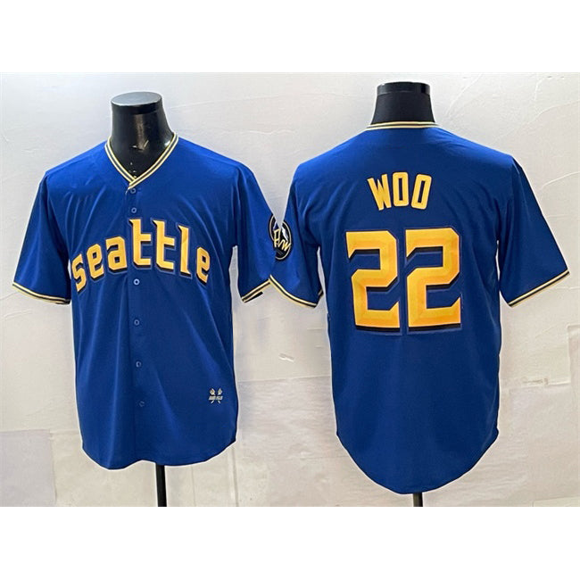Seattle Mariners #22 Bryan Woo Royal Jereymy 2025 Limited Stitched jersey