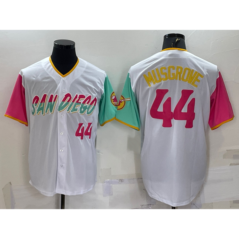 San Diego Padres #44 Joe Musgrove White Jereymy Number 2022 City Connect Cool Base Stitched Jersey