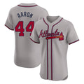 Atlanta Braves #44 Hank Aaron Player Gray Jereymy Limited Elite Home Game Stitched Jerseys