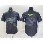 Tampa Bay Rays #22 Jose Siri Number Charcoal Jereymy 2024 City Connect Limited Stitched Jersey 2