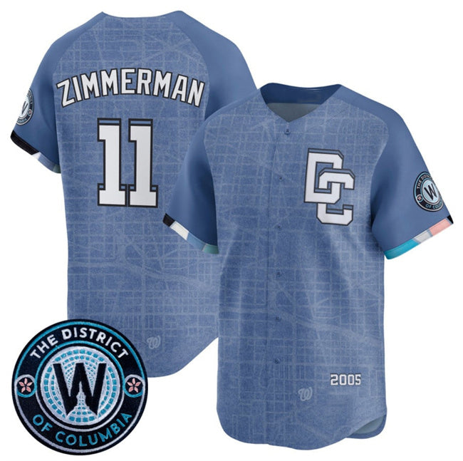 Washington Nationals #11 Ryan Zimmerman Blue Jereymy 2025 City Connect Limited Stitched Jersey