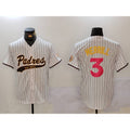 San Diego Padres #3 Jackson Merrill white Jereymy Cool Base Stitched Jersey 2