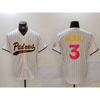 San Diego Padres #3 Jackson Merrill white Jereymy Cool Base Stitched Jersey 2