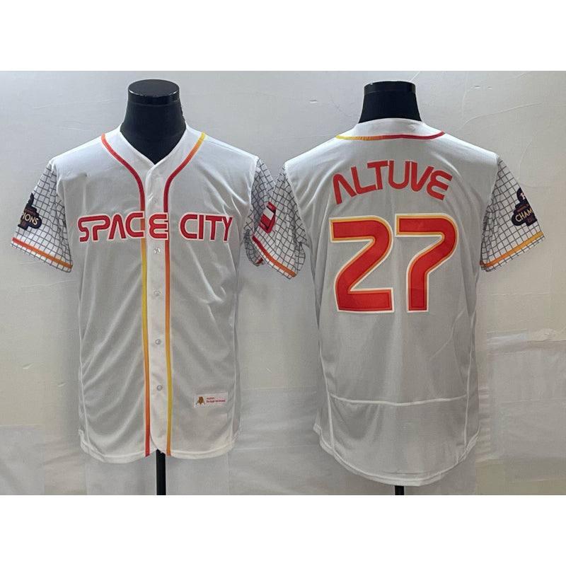 Houston Astros #27 Jose Altuve Number White Jereymy 2023 City Connect Flex Base Stitched Jersey 3