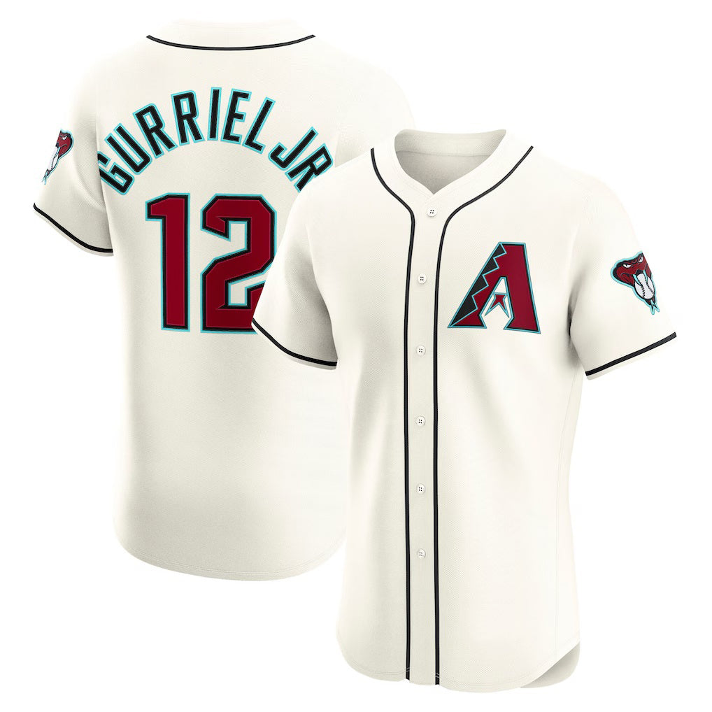 Arizona Diamondbacks #12 Lourdes Gurriel Jr. Cream Jereymy Home Elite Jersey