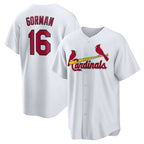 St. Louis Cardinals #16 Nolan Gorman White Jereymy Home Replica Jersey