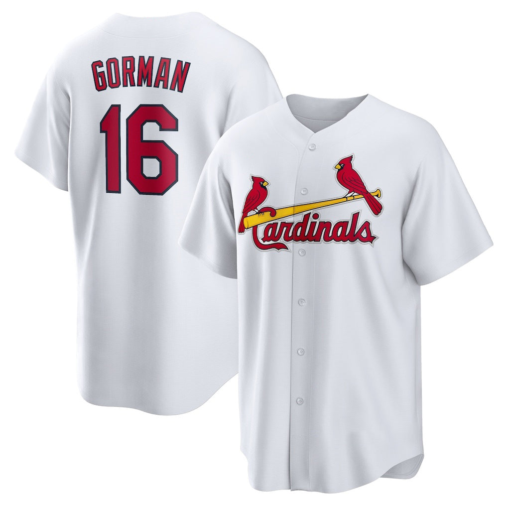 St. Louis Cardinals #16 Nolan Gorman White Jereymy Home Replica Jersey