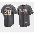 Washington Nationals #28 Lane Thomas 2022 Grey Jereymy City Connect Cherry Blossom Cool Base Stitched Jersey