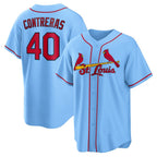 St. Louis Cardinals #40 Willson Contreras Light Blue Jereymy Alternate Replica Jersey
