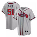 Atlanta Braves #51 Chris Sale Player Gray Jereymy Home Game Stitched Jerseys