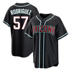 Arizona Diamondbacks #57 Eduardo Rodriguez Player Black Jereymy Home Game Stitched Jerseys