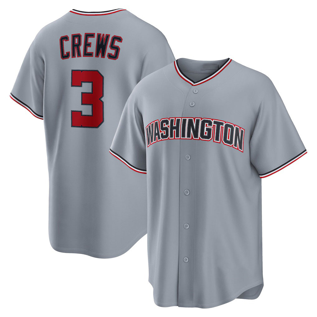 Washington Nationals #3 Dylan Crews Gray Jereymy Road Replica Jersey