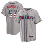 Arizona Diamondbacks #57 Eduardo Rodriguez Player Gray Jereymy USA 250 Fourth of July Home Game Stitched Jerseys
