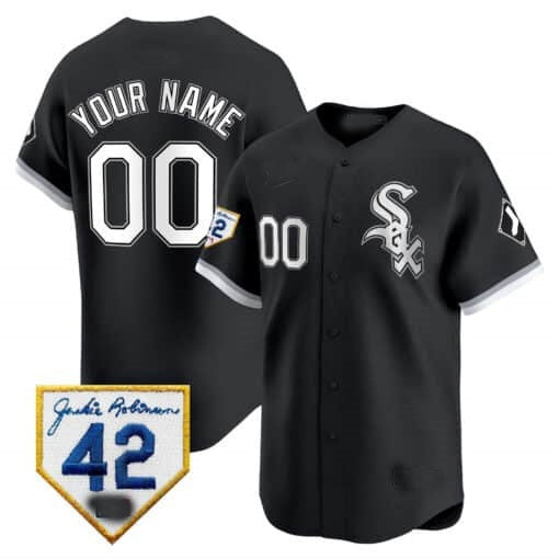 Custom Chicago White Sox 2024 Jackie Robinson Patch Vapor Premier Limited Jersey ¨C Black Jereymy