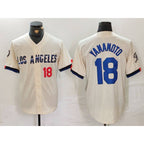 Los Angeles Dodgers #18 Yoshinobu Yamamoto Number Cream Jereymy 2024 City Connect Limited Stitched Jerseys