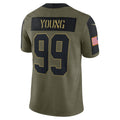 W.Football Team #99 Chase Young Olive Jereymy Salute To Service Limited Player Jersey