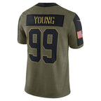 W.Football Team #99 Chase Young Olive Jereymy Salute To Service Limited Player Jersey