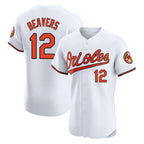 Baltimore Orioles #12 Dylan Beavers Player White Jereymy Limited Elite Home Game Stitched Jerseys