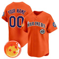 Custom Seattle Mariners x Dragon Ball Orange Jereymy Vapor Premier Limited Jersey - All Stitched