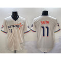 Houston Astros #11 Cam Smith Cream Jereymy 2025 City Connect With Texas Patch Limited Stitched Jersey