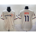 Houston Astros #11 Cam Smith Cream Jereymy 2025 City Connect With Texas Patch Limited Stitched Jersey
