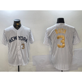 New York Yankees #3 Babe Ruth White Jereymy Pinstripe Fashion Cool Base Jerseys