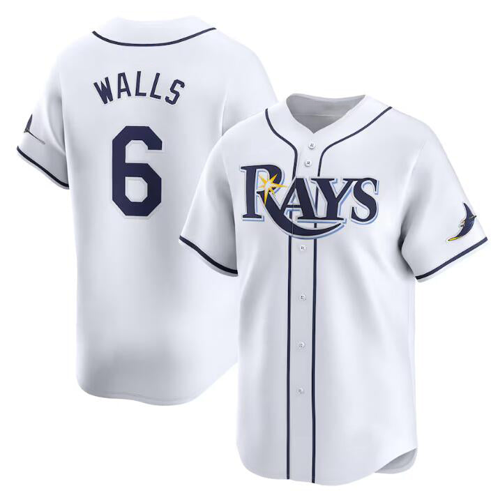 Tampa Bay Rays #6 Taylor Walls White Jereymy Home Limited Stitched Jersey