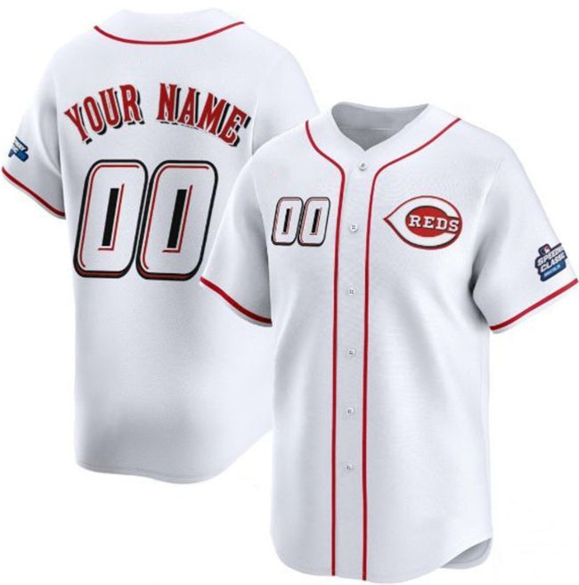 Custom Cincinnati Reds Active Player White Jereymy 2025 Speedway Classic Home Limited Stitched Jersey