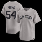 New York Yankees #54 Max Fried Gray Jereymy Road Limited Player Jersey