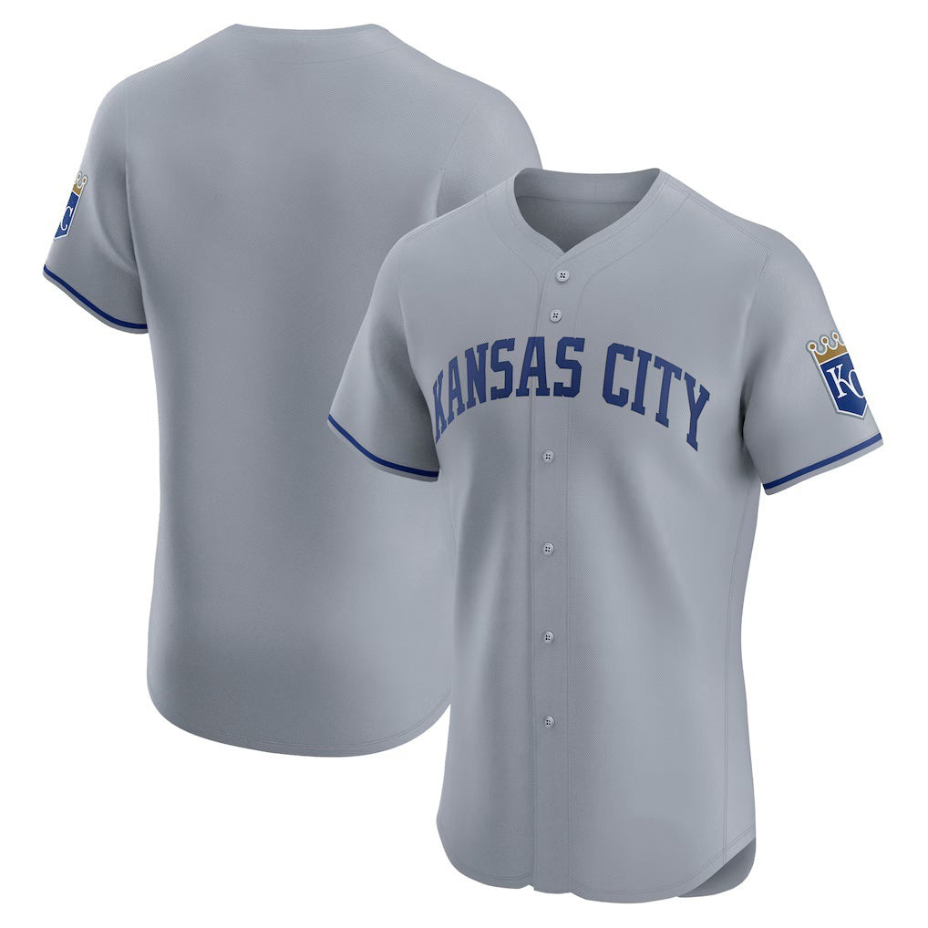 Kansas City Royals Gray Jereymy Road Vapor Premier Elite Patch Jersey