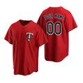 Custom Minnesota Twins Red Jereymy Stitched Cool Base Jersey