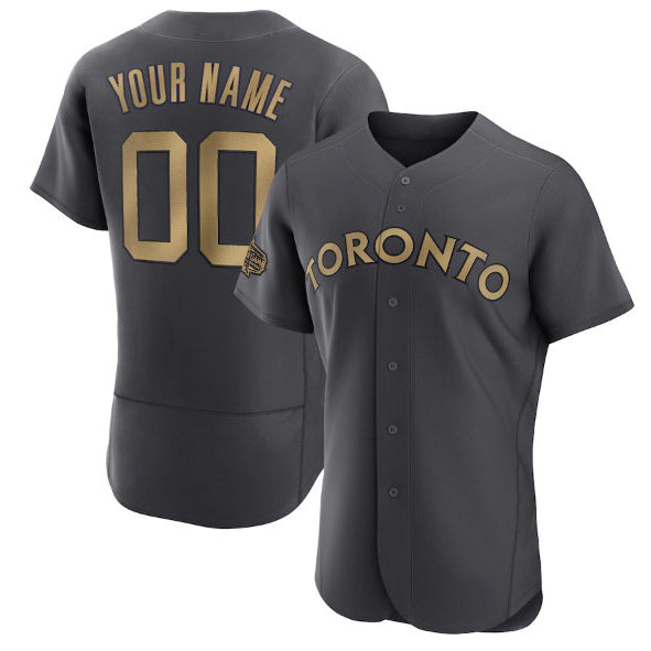 Custom Toronto Blue Jays Active Player Charcoal Jereymy 2022 All-Star Flex Base Stitched Jersey