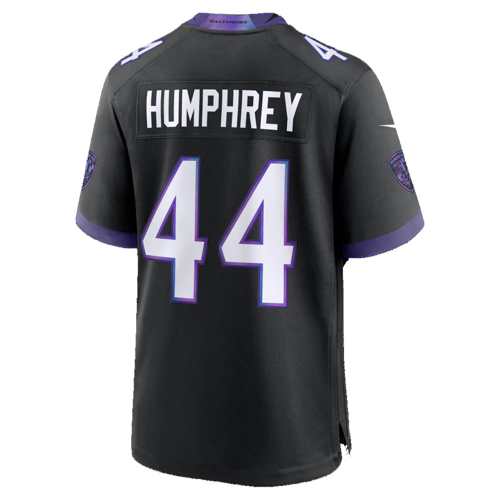 B.Ravens #44 Marlon Humphrey Black Jereymy Alternate Game Jersey