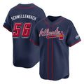 Atlanta Braves #56 Spencer Schwellenbach Player Navy Jereymy 2025 Speedway Classic Home Game Stitched Jerseys