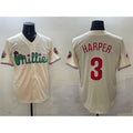 Philadelphia Phillies #3 Bryce Harper Cream Jereymy Phanatic Limited Stitched Jersey