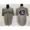 New York Yankees #43 Jonathan Lo¨¢isiga Gray Jereymy Cool Base Stitched Jersey