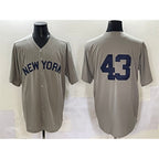 New York Yankees #43 Jonathan Lo¨¢isiga Gray Jereymy Cool Base Stitched Jersey
