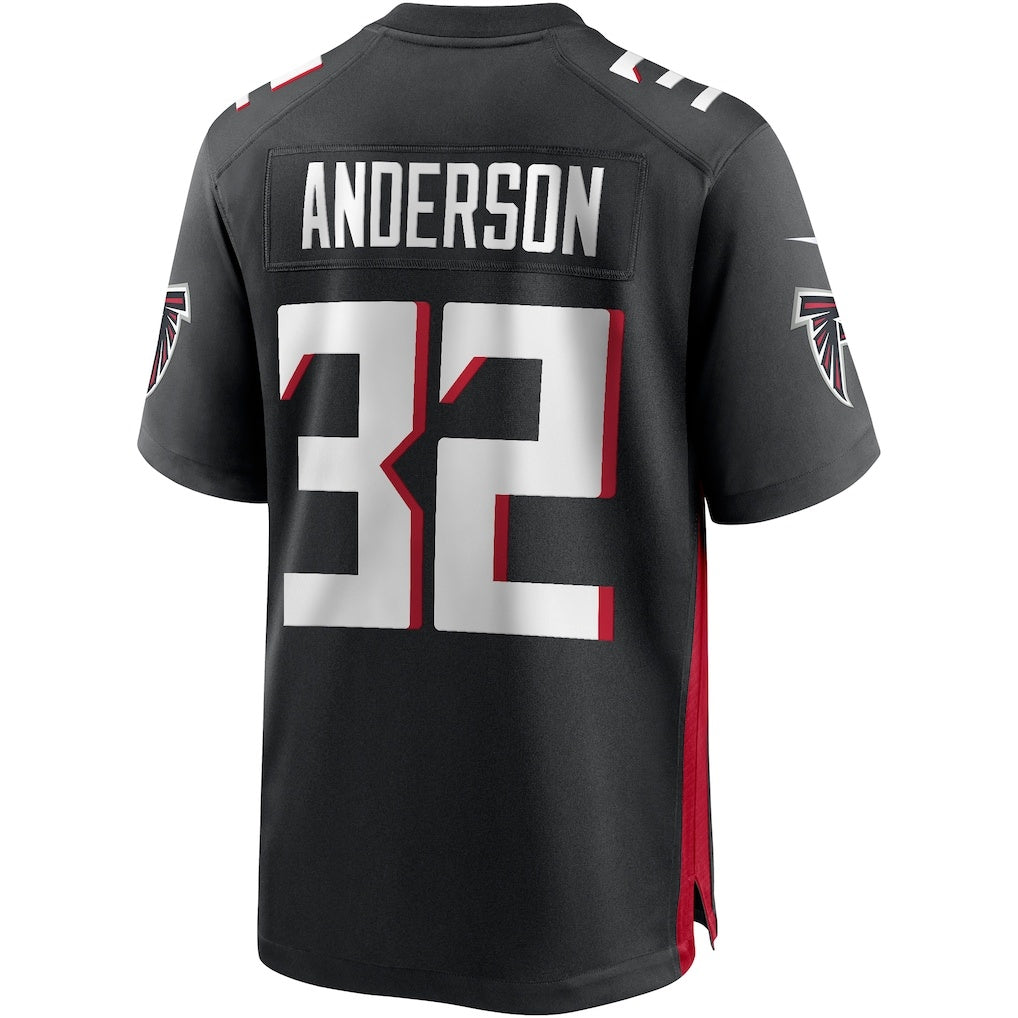 A.Falcons #32 Jamal Anderson Black Jereymy Game Retired Player Jersey