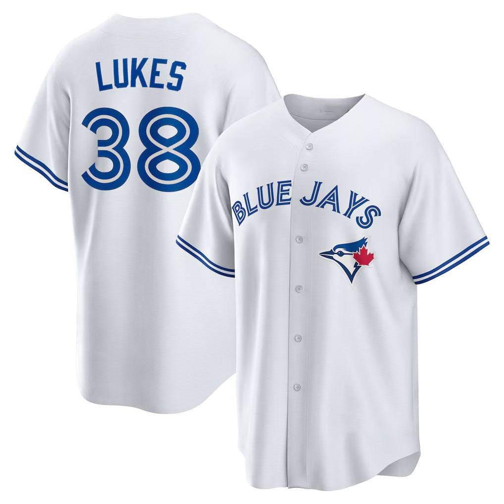 Toronto Blue Jays #38 Nathan Lukes White Jereymy Home Replica Jersey
